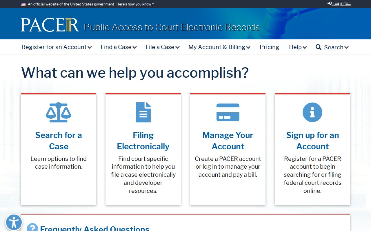 Greene County federal criminal court case access through PACER