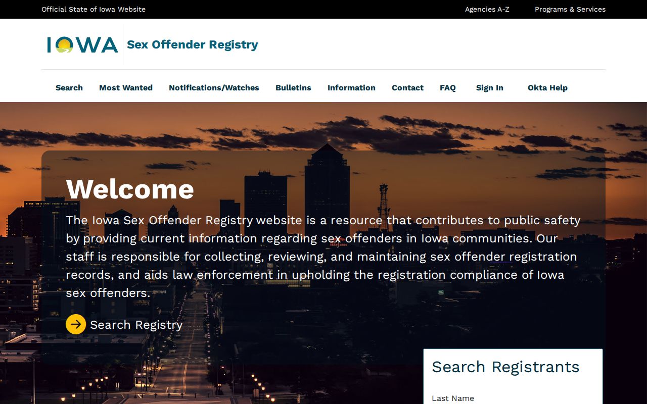 Greene County sex offender check on the Iowa Sex Offender Registry