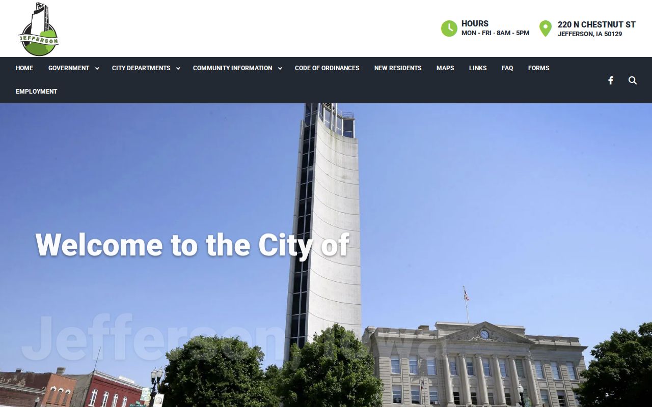 Jefferson Iowa city government criminal records source