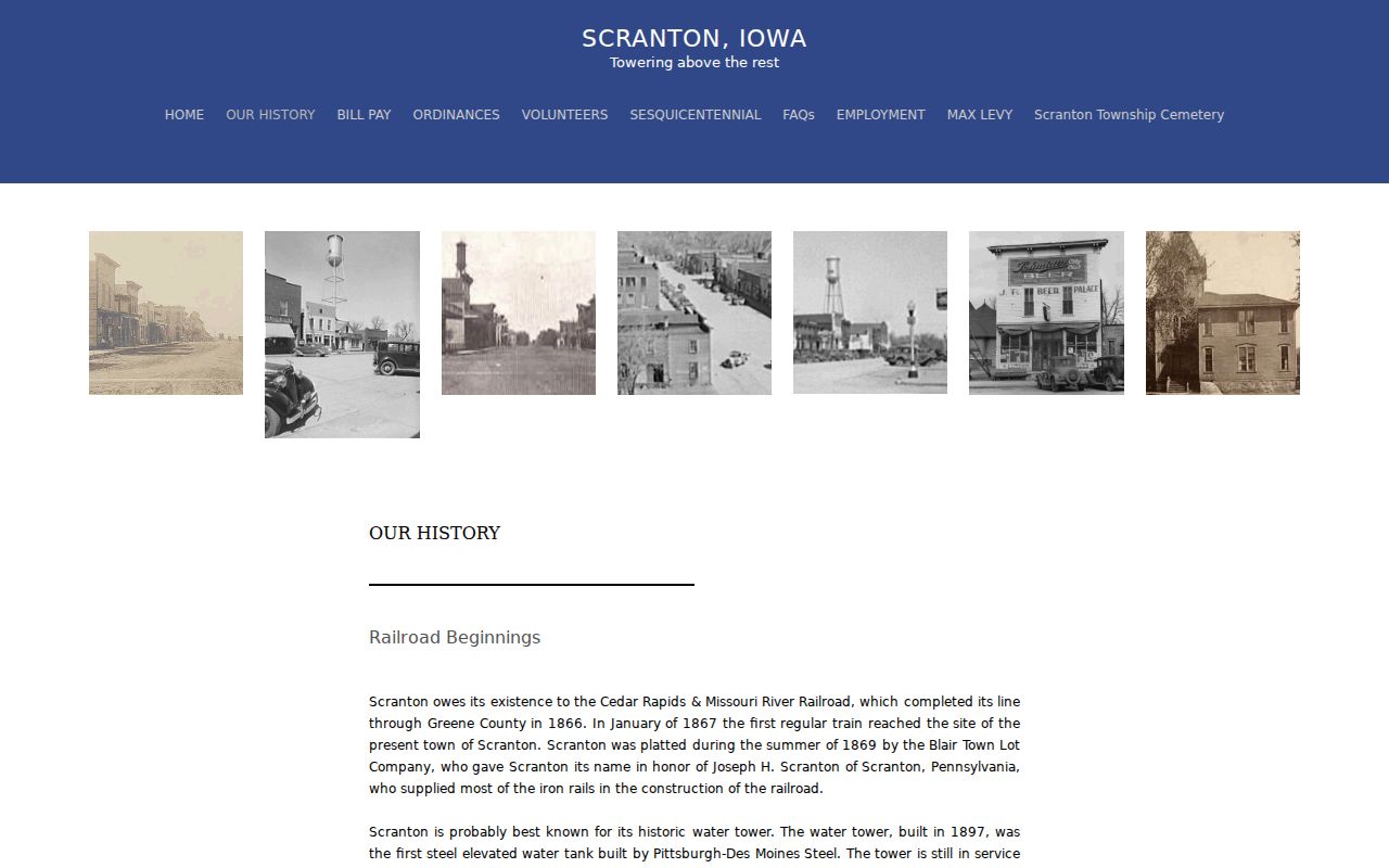Scranton Iowa history source for older criminal record context