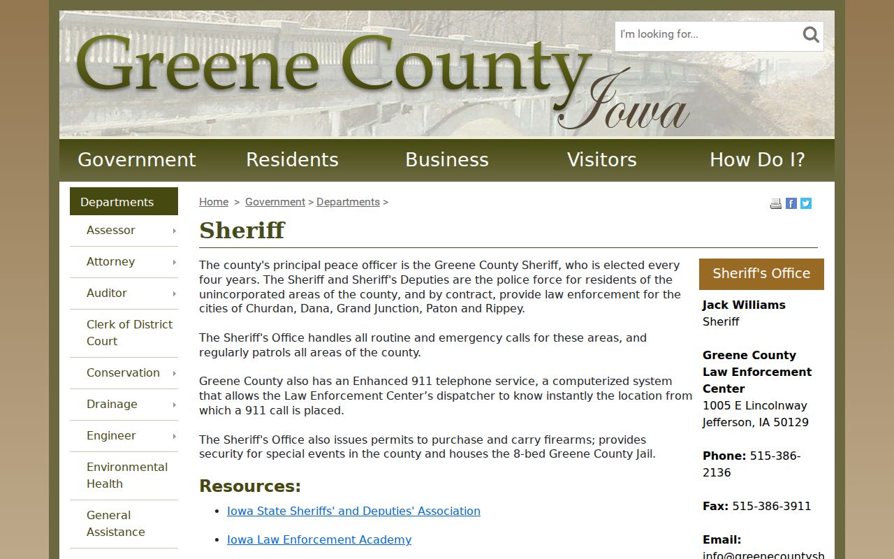 Greene County criminal records sheriff and jail source
