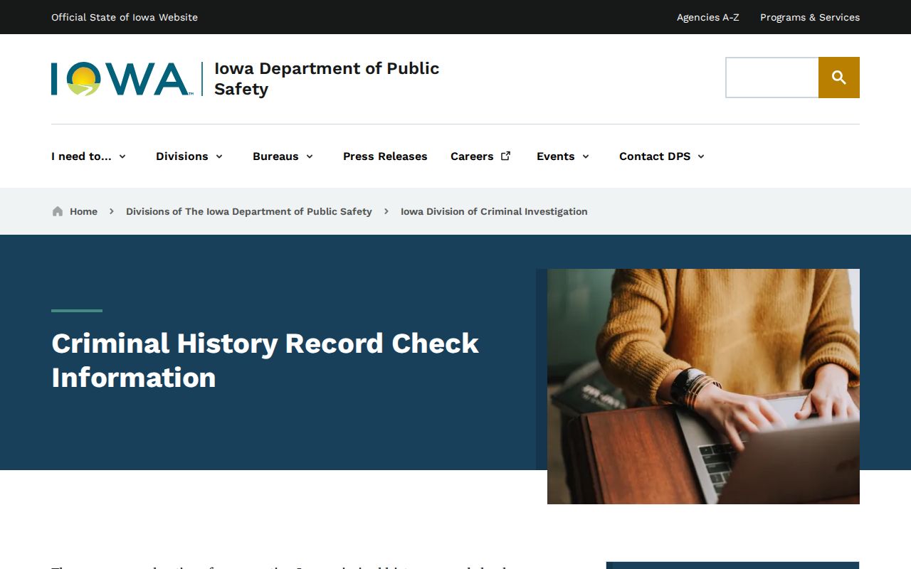 Greene County criminal history DCI background check source